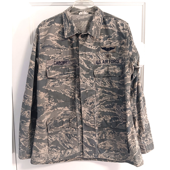 US Military Cargo Jacket 42R Tiger Camo BDU Combat Tactical Air Force Field Coat - Picture 1 of 10
